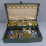 Fashion and costume jewellery in a jewellery box