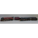 Two Hornby OO gauge locomotives and tenders, 4-6-2 City of Glasgow 6242 LMS black and 4-6-2 City