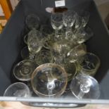 19th Century and later wine glasses, custard cups **PLEASE NOTE THIS LOT IS NOT ELIGIBLE FOR POSTING