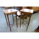 A pair of teak occasional tables