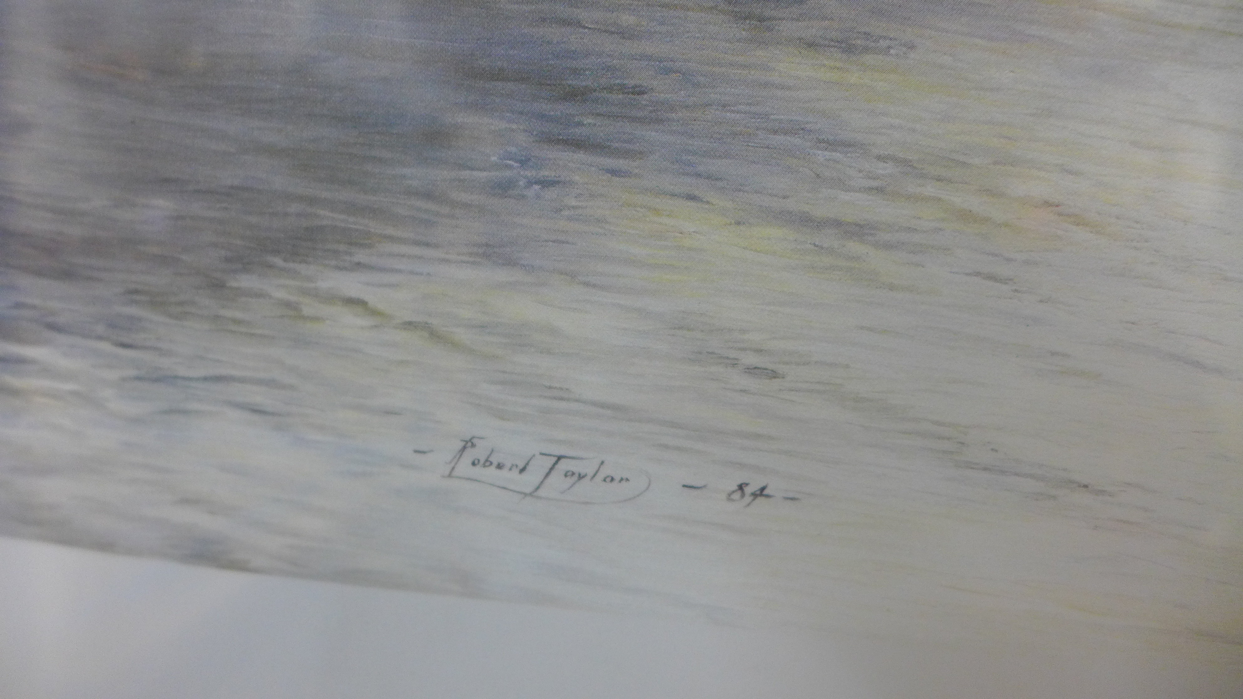 A Robert Taylor print, Memorial Flight, signed by pilots, framed - Image 3 of 3