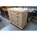 A Victorian pine chest of drawers