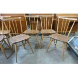A set of four Ercol elm and beech 391 model chairs