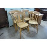 A set of four beech kitchen chairs