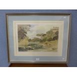 A signed J. Fletcher Watson landscape print, framed