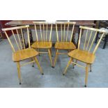 A set of four Ercol elm and beech 391 model chairs