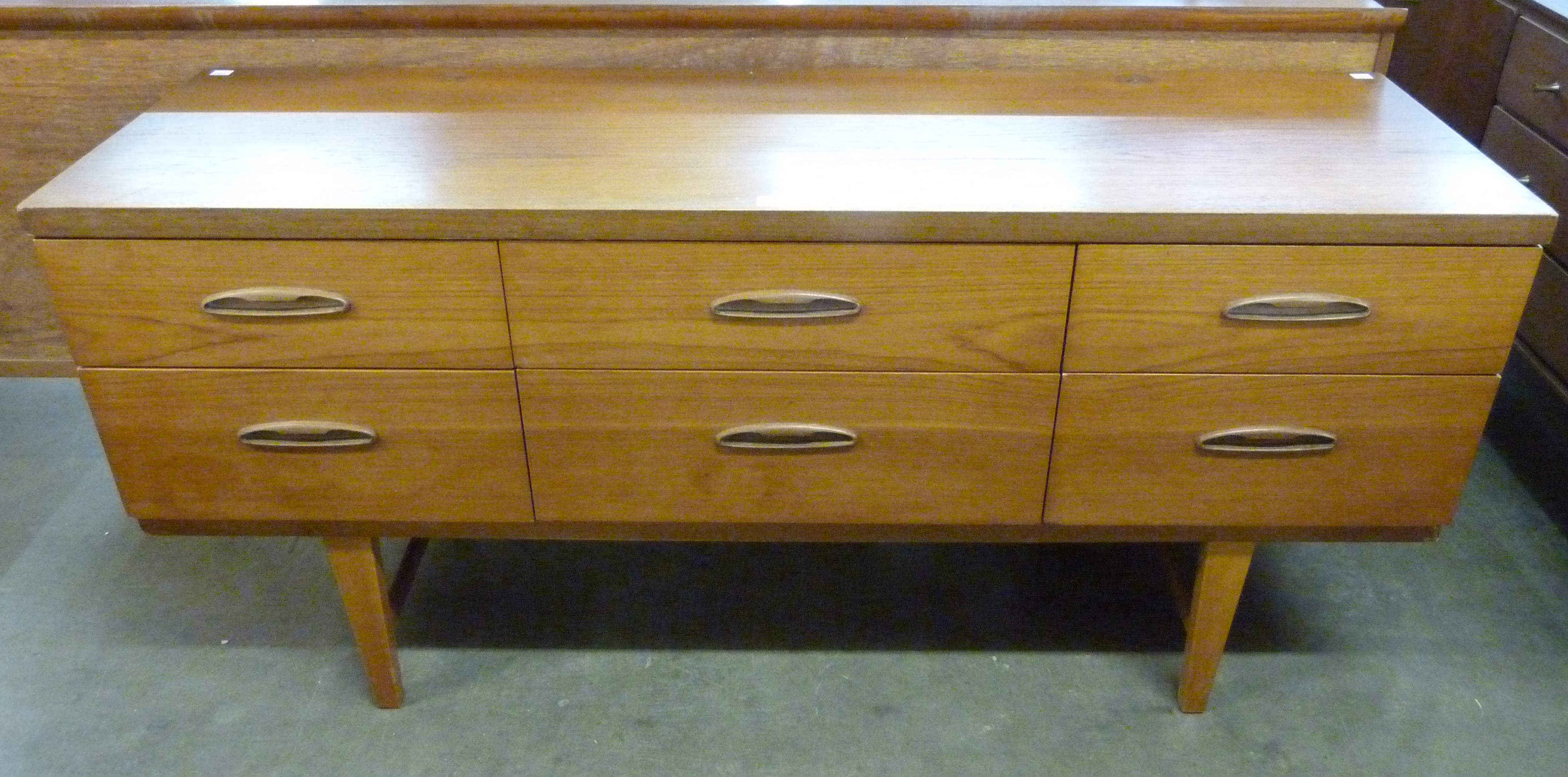 A teak six drawer sideboard - Image 2 of 2