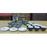 A vintage Valladris glazed ceramic tea set and an Alfred Meakin tea set