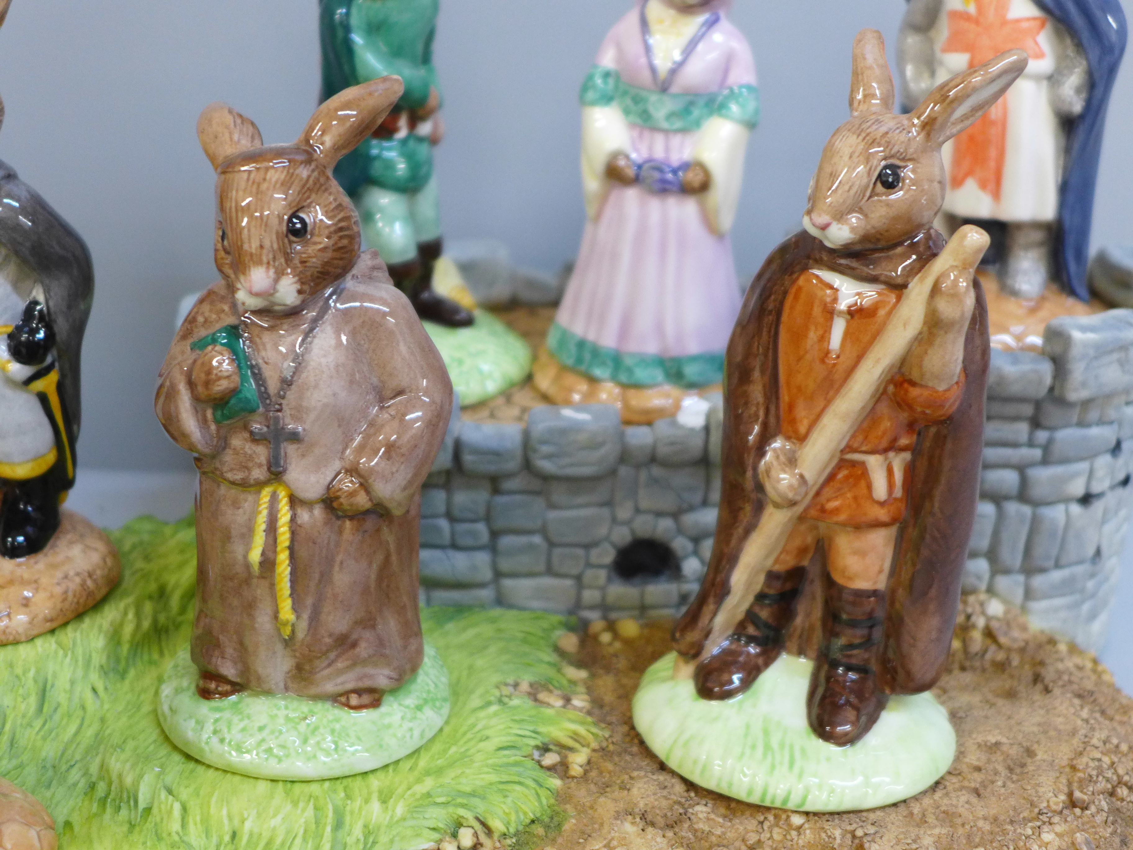 A Royal Doulton Bunnykins Robin Hood collection and base, all boxed - Image 3 of 7