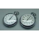 Two stop watches, one with engraved back, GPO
