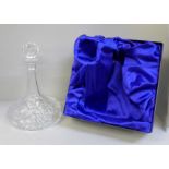 A Royal Doulton finest crystal ships decanter, boxed