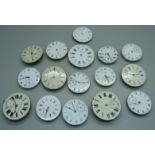 A collection of pocket watch movements