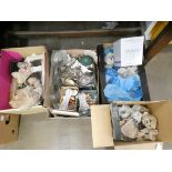Two boxes of plated ware, a teddy bear, glass vases and other household items **PLEASE NOTE THIS LOT