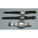 Three mechanical wristwatches; two Roamer and a Dogma diver's watch, (Dogma 30mm case)