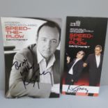 Two Kevin Spacey signatures, one on an Old Vic leaflet