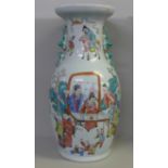 A 19th Century Chinese export famille rose temple vase, 46.5cm