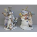 Two Lladro figures; Talk to Me! and The Snow Man, boxed