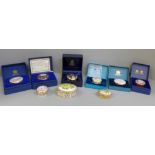 Nine trinket boxes including Royal Worcester, Halcyon Days, Bilston & Battersea enamels, etc.