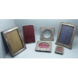 Six silver photograph frames, a/f