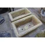 A pair of Cotswold Range concrete garden planters