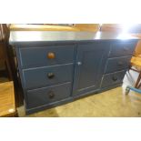 A Victorian painted pine kitchen dresser