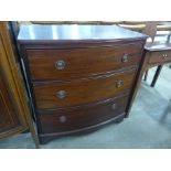 A George III style mahogany bow front chest of drawers