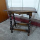 A 17th Century style oak barleytwist stool