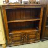 A George III style Ipswich oak open bookcase