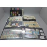 Stamps; a collection of stamps in packets and stock cards