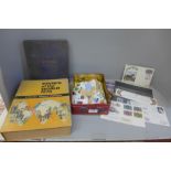 A collection of stamps and a Stanley Gibbons 1978 catalogue