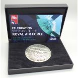 A commemorative medallion, 100 Years of The Royal Air Force, limited edition, boxed with certificate