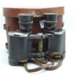 A pair of WWI military binoculars with case dated 1916