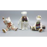 Three Royal Crown Derby Teddy bear paperweights