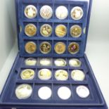 Thirty-six Royalty commemorative medallions, cased