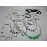 A collection of paste set jewellery, etc.