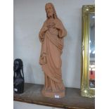 A French ecclesiastical terracotta figure of Jesus Christ