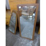 Two teak framed mirrors