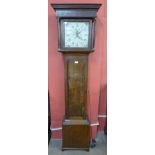 A 19th Century oak 30-hour longcase clock, the square painted dial signed John Hudson, Nottingham