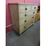 A Victorian pine chest of drawers