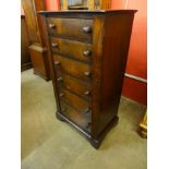 A Victorian mahogany six drawer Wellilngton chest