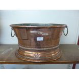 A Victorian copper two handled wine cooler