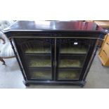 A Victorian Aesthetic Movement ebonised and gilt metal mounted side cabinet