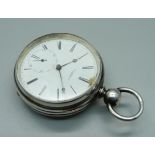 A 19th Century silver cased pocket watch, S.N. Thompson, Boston, the case hallmarked London 1871,