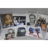 Signed photographs of ten James Bond girls including Britt Ekland, Lana Wood, Eunice Grayson,