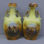 A pair of Sitzendorf vases, 16cm