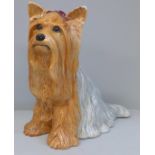 A Beswick fireside Yorkshire terrier, chips to one ear