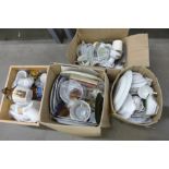 Four boxes of assorted china **PLEASE NOTE THIS LOT IS NOT ELIGIBLE FOR POSTING AND PACKING**