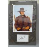 A Clint Eastwood autographed display