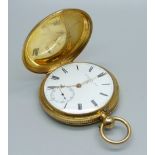 An 18ct gold cased Barraud & Lunds full-hunter pocket watch, the case hallmarked London 1875, case
