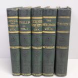 Five 19th Century volumes:- The Works of W.M. Thackeray, published by Smith, Elder & Co